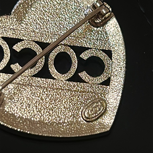 Chanel Crystal CC and Coco Mark Brooch Silver and Pink C23B - Picture 4 of 16